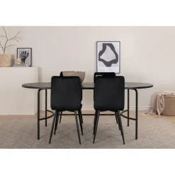 Skate Ovalt spisebordssæt - Sort
