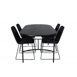 Skate Ovalt Spisebordssæt - Sort