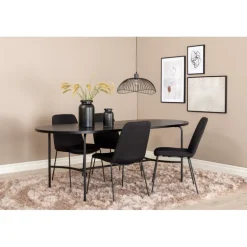 Skate Ovalt Spisebordssæt - Sort