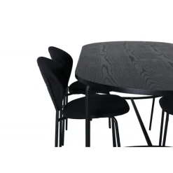 Skate Ovalt spisebordssæt - Sort