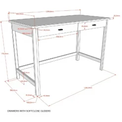 Skrivebord i bøg – Forrest, hvid