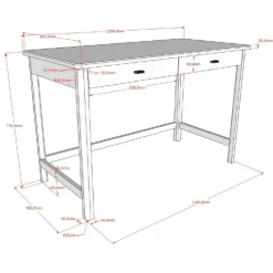 Skrivebord i eg – Forrest Oak, naturlig finish