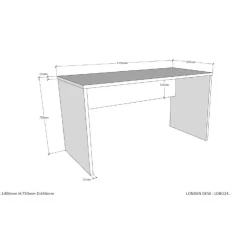 Skrivebord London – antracit, moderne og enkelt