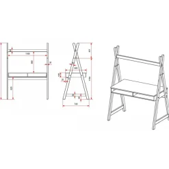 Skrivebord til børn – Kiddy Tipi, hvid