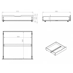 Skuffe til seng – Pino/Scott, hvid, sæt af 2