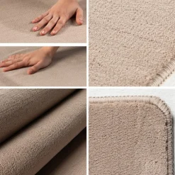 Sky Kortluvet tæppe Ensfarvet - Beige