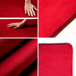 Sky Kortluvet tæppe Ensfarvet - Rød