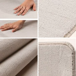 Sky Kortluvet tæppe Ensfarvet - Creme