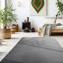 Sky Kortluvet tæppe Ensfarvet - Grå