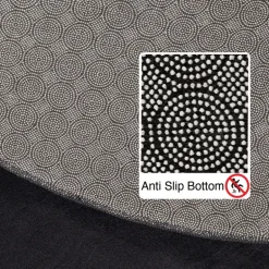 Sky Rund Kortluvet tæppe Ensfarvet - Sort