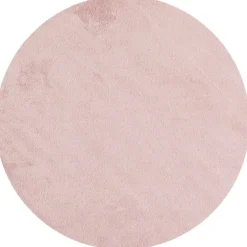 Sky Rund Kortluvet tæppe Ensfarvet - Rosa