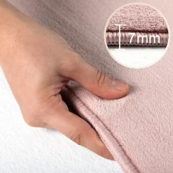 Sky Rund Kortluvet tæppe Ensfarvet - Rosa