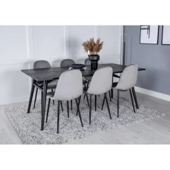 Slank t Spisebordssæt - Sort og Grå