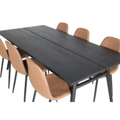 Slankt t Spisebordssæt - Sort og Brun