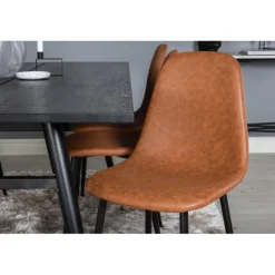 Slankt t Spisebordssæt - Sort og Brun