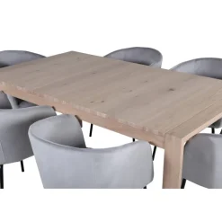 Slider Spisebordssæt - Sort, Lysegrå, Natur og Hvid