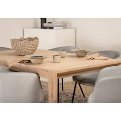 Slider Spisebordssæt - Sort, Lysegrå, Natur og Hvid