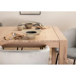 Slider Spisebordssæt - Sort, Lysegrå, Natur og Hvid