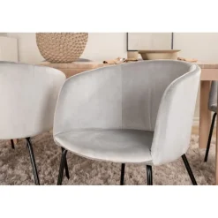 Slider Spisebordssæt - Sort, Lysegrå, Natur og Hvid