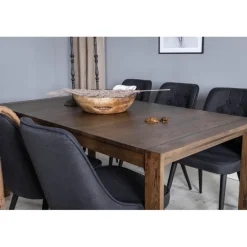 Slider Spisebordssæt - Sort og Natur