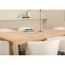 Slider t Spisebordssæt - Beige, Sort og Natur og Hvid