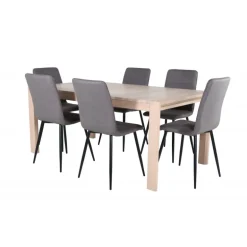 Slider t Spisebordssæt - Sort, Grå, Natur og Hvid