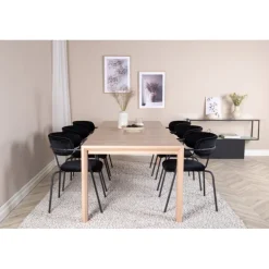 Slider t Spisebordssæt - Sort, Natur og Hvid