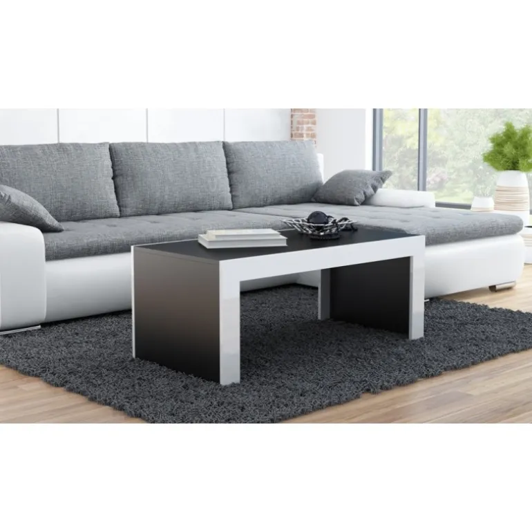 Sofabord TESS Sort/Hvid Lameller