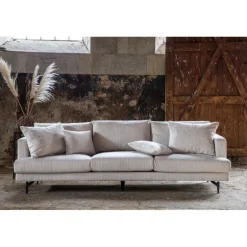 Sofia 3 personers Sofa - Beige Fløjl