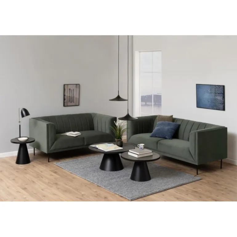 Soli sofabord sort glas