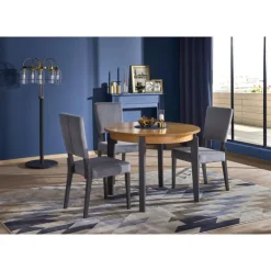 SORBUS Rund Spisebord med udtræk 100cm udvides til 200cm - Eg / grafit