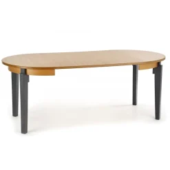 SORBUS Rund Spisebord med udtræk 100cm udvides til 200cm - Eg / grafit