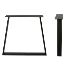 Sort pulverlakeret stel til plankeborde 2 stk