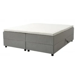 SPACE 7-Zonet 180x200 cm Boksmadras seng med opbevaring lysegrå