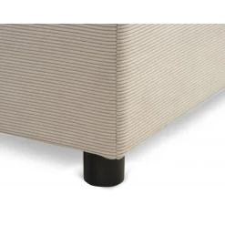 SPACE 7-Zonet 160x200 cm Boksmadras seng med opbevaring Beige Fløjl