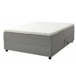 SPACE 7-Zonet 140x200 cm Boksmadras seng med opbevaring lysegrå