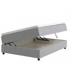 SPACE 7-Zonet 140x200 cm Boksmadras seng med opbevaring lysegrå