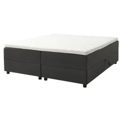 SPACE 7-Zonet 160x200 cm Boksmadras seng med opbevaring Mørkegrå