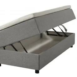 SPACE 7-Zonet 160x200 cm Boksmadras seng med opbevaring lysegrå