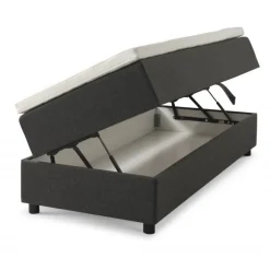 SPACE 7-Zonet 120x200 cm Boksmadras seng med opbevaring Mørkegrå