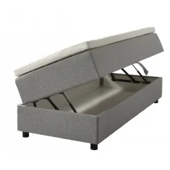 SPACE 7-Zonet 80x200 cm Boksmadras seng med opbevaring lysegrå