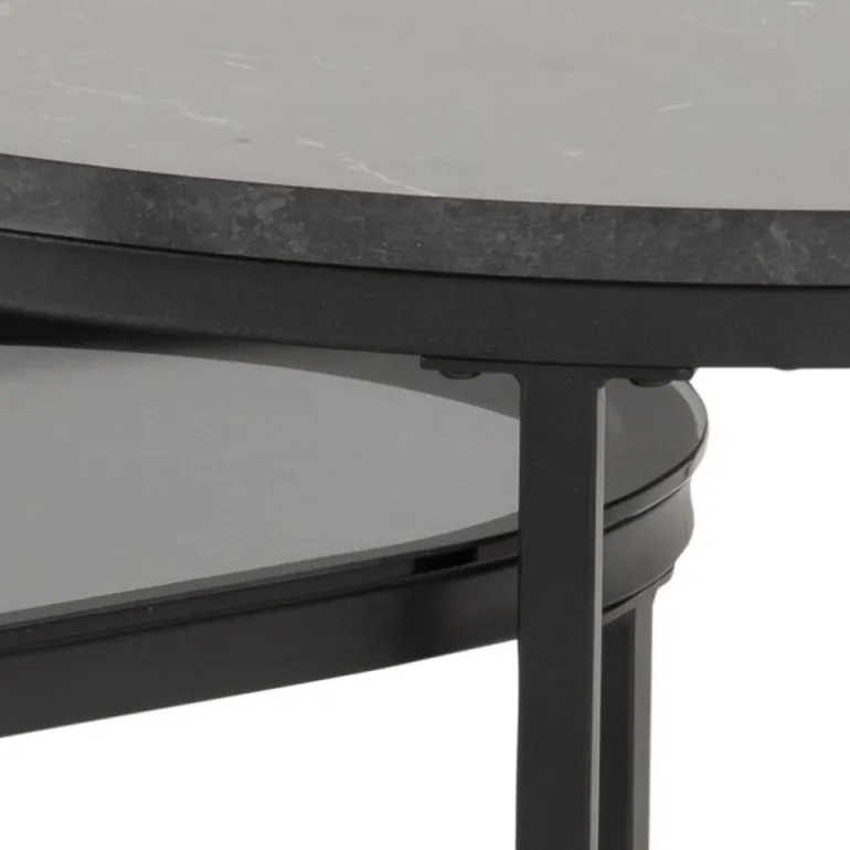 Spiro sofabord grå;sort MDF