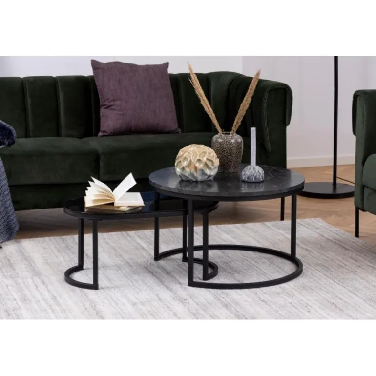 Spiro sofabord grå;sort MDF