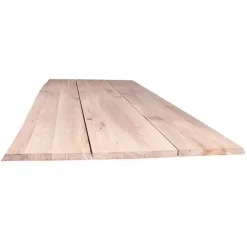 Spisebord af hvid olieret egetræsplanker