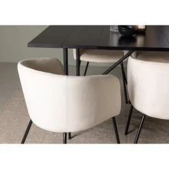 Spisebordssæt Astrid med Berit Spisebordsstole - Beige og Sort