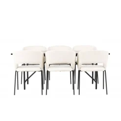 Spisebordssæt Astrid med Day Spisebordsstole - Sort og Off White