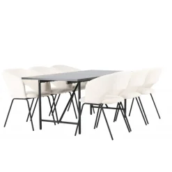 Spisebordssæt Astrid med Day Spisebordsstole - Sort og Off White