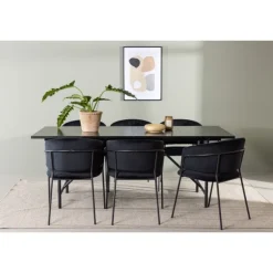 Spisebordssæt Astrid med Spisebordsstolene Selma - Sort