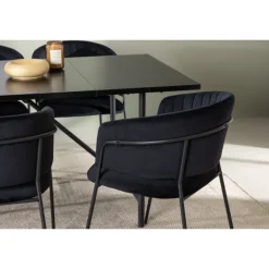 Spisebordssæt Astrid med Spisebordsstolene Selma - Sort