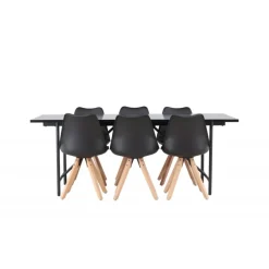Spisebordssæt Astrid med Spisebordsstole Zeno - Sort
